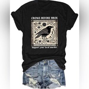 COMFORT COLORS CROWS BEFORE BROS Black Graphic Unisex T-Shirt
